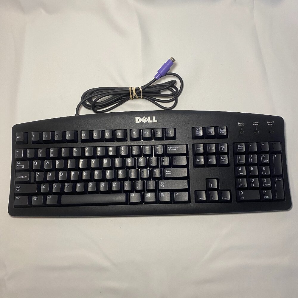 Dell RT7D20 PS/2 Wired Black Keyboard English Footed Tested Working EUC